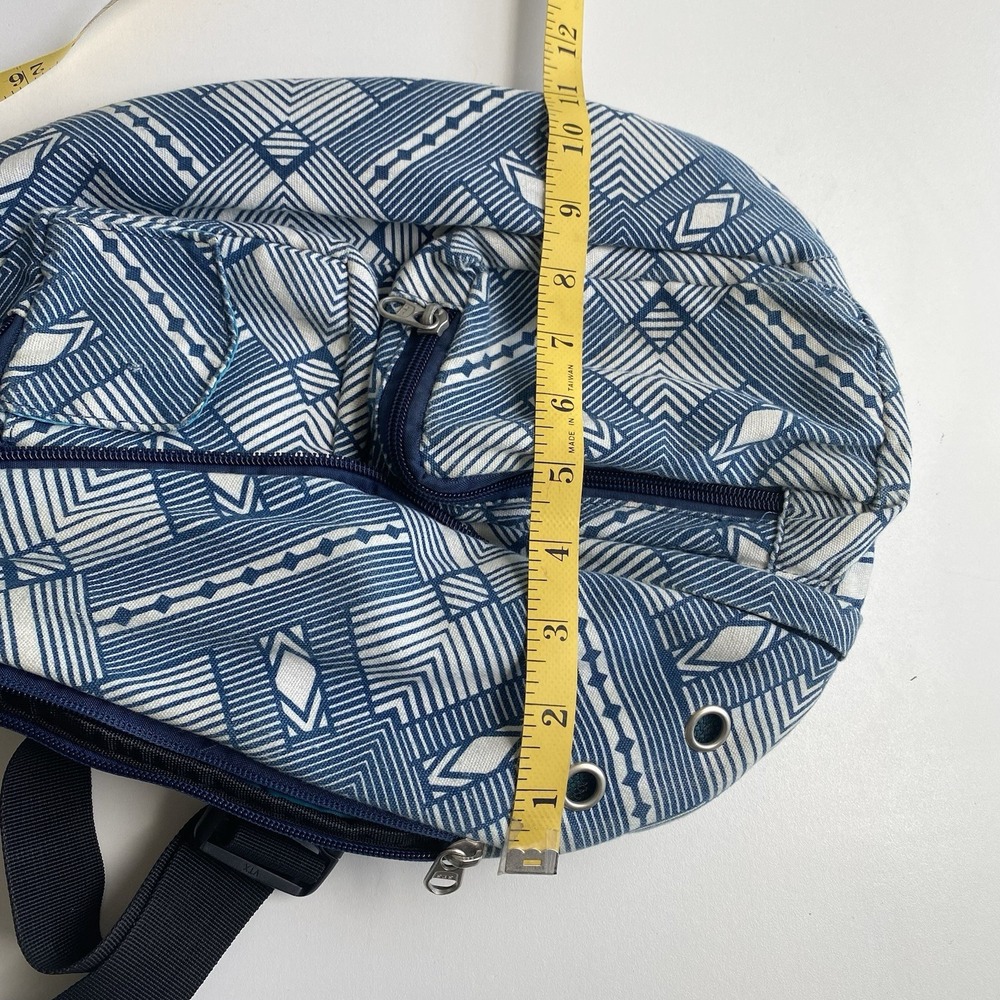 MERU Sling Crossbody Backpack Bag Blue Single‎ Strap Daypack Aztec Print Stripes - Picture 9 of 14